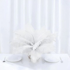 12 pcs 13-15″ long White Genuine Ostrich FEATHERS Wedding Party Centerpieces