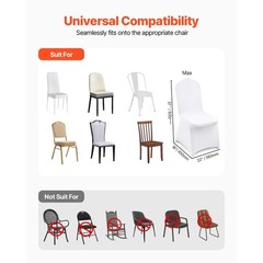 100PCS Spandex Stretch Chair Covers White Wedding Party Banquet Decoration