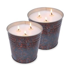 2 Packs Citronella Candle Outdoor Indoor, Large Candle, Brown Rust