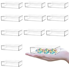 Acrylic Box Clear Boxes with Lid Small 4.3 x 2.8 x 1 Inch Rectangular