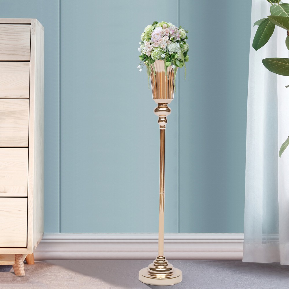 10Pcs Trumpet Vase Wedding Centerpiece Flower Stand Vintage Metal Flowers Decor