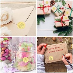 540 Pcs Wedding Gold Wax Seals Stickers Embossed Envelope Gold Foil Self Adhesiv