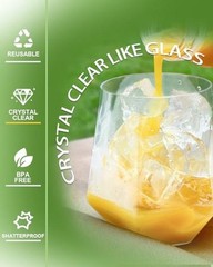 40 Pack Plastic Stemless Wine cocktail Whiskey Champagne Clear-40 Pack