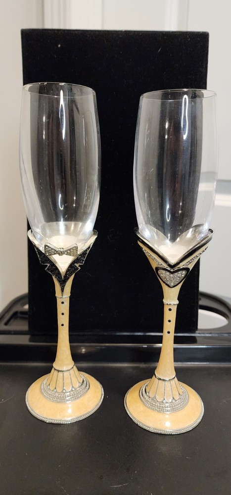 Things Remembered Wedding Champagne Fltes Glasses New