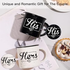 His and Hers Mugs Set Of 2 Coffee Mug 10 Ounce, Wedding Gifts, His & Hers Set