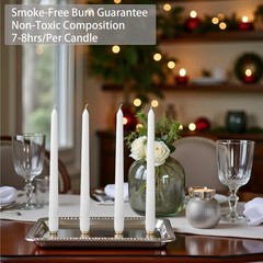 CANDLESEE 12 Pack White Taper Candles丨Taper 12 Candle,