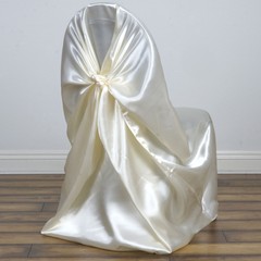 50 IVORY SATIN UNIVERSAL CHAIR COVERS for Wedding Reception Party Decorations