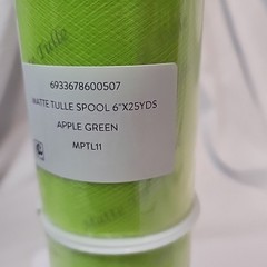 12 Tulle/Tul with 5 pink 6 in x 12yd, 5 Aqua 6 » x 25 yd and 2 Green 6″ x 25 yd