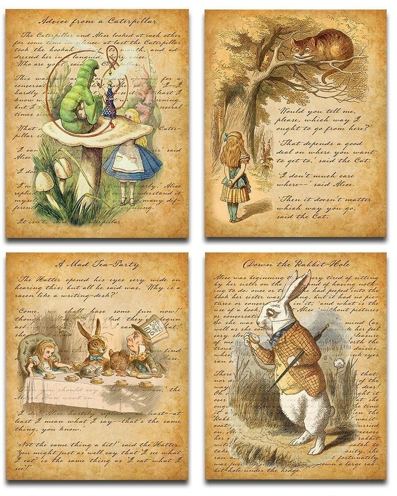 Alice in Wonderland Decoration – 8×10 Prints Unframed Wall Art Alice in Wonde…