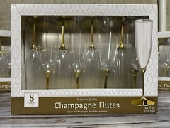 8pc. Gold Stemmed Premium Quality Champagne Flutes – 4.5 fl. oz. (133 ml)