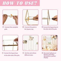 Stackable Gold Metal Pedestal Stands for Indoor Outdoor Party Decorations