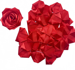 100 Pcs Premade Satin Ribbon Rose Petals Half-Finished Crafting DIY Eternal Flow