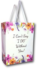 Bridesmaid Proposal Gift Bag (empty) Premium Paper, Holds Wine Bottle-12 in tall