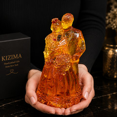 Made in USA Baltic Amber Wedding Couple Figurine Home Decor Handmade Gift