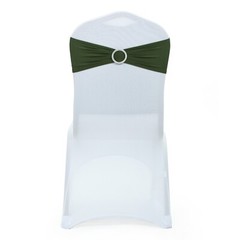 100 Olive Green Spandex Stretch Chair Sashes Bow with Slider Buckle Wedding Deco