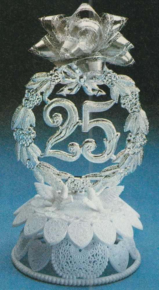 New Vintage WILTON 25TH Anniversary «Anniversary Wreath» Caketopper 102-1513