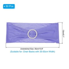 50Pcs 14″x5″ Stretch Chair Sashes Bows Chair with Buckle, Light purple
