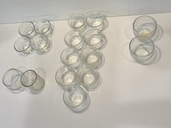 Lot of 17 Clear Votive Cups PARTY WEDDING Mixed