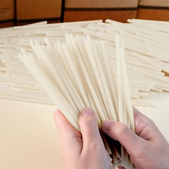 DEYBBY Mini White Beeswax Candles – 50 Count – 50 pack,