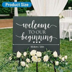 Handmade Water-Resistant Wedding Welcome Sign – 20″ Vinyl Decal for Reception