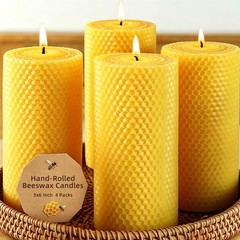 Mosroad Candles 3X6 Inch 4 Pack Pillar Candles For Home 45 Hours Burn Time