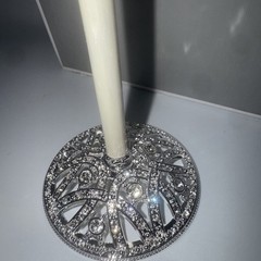 NEW Things Remembered Set Of Champagne Toast Flutes Rhinestones Silver Classic