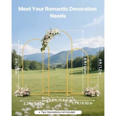 Uimoso Metal Arch Backdrop Stand 6/5/4 ft 3 PCS for Weddings and Events