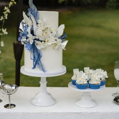 Round Cake Stand Metal Iron Pedestal Dessert Holder Wedding Party Rack Display
