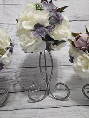 Wedding Table Centerpieces, Floral Centerpieces, Dusty Purple, Ivory, Vintage