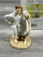 Weddingstar Wedding Cake Topper Bride & Groom On Beach Porcelain New