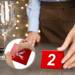Acrylic Table Numbers 1-25 Double-Sided Tents for Weddings & Events – Red/White