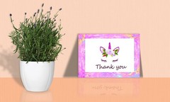 Unicorn Thank You Cards With Envelopes – 4″ x 7″ Inches White Blank Note Card…