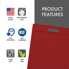 Dexas NSF Certified Polysafe Cutting Board with Handle and Juice Well, 12 x 1…