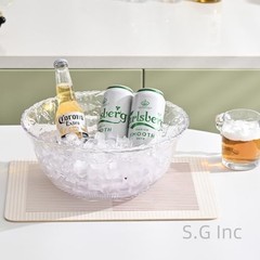 S.G Premium Quality 2 Gallon / 8 Quart Clear Plastic Punch Bowl – 2 Gallon Bowl