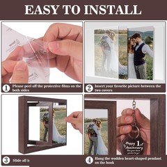 1 Year Anniversary Picture Frame Gifts for Men Women, 1st Anniversary Frame G…