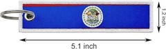 3 Pcs Belize Belizean Country Flag Keychain,Woven label Key Chains for Car