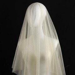 SHAYUAN 60″ x 8 Yards Glitter Tulle Fabric Rolls for Bridal Veil Tutu Champagne