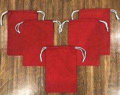 Cotton Double Drawstring Muslin Bags 4″x6″(RED COLOR)-50 count pack