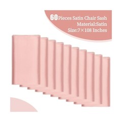 fani 60 PCS Satin Chair Sashes Bows Universal Chair Cover for Wedding Recepti…