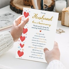 Romantic Anniversary Card for Husband, Husband Anniversary Card Gifts from Wi…