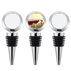 3 Pack Zinc Alloy Wine Bottle Stopper Set – Round, Reusable Heat Round