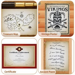 80 Sheets Vintage Paper, 8.5″ x 11″ Antique Stationary 8.5 x 11 inches, Brown