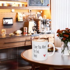 Funny Coffee Mug I Love You More The End I Win, Romantic Couple Cup Lover Mug