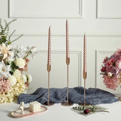 ROSE GOLD 12 Spiral 11″ Long Unscented Premium Wax Taper CANDLES Party