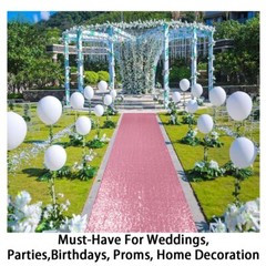 Sequin Aisle Runners 2ft X 15ft Pink Gold Carpet Runner For Party Glitter Runner