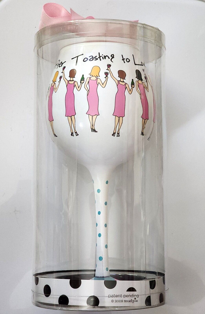 Bride Bridesmaid Goblet Mud Pie i do! Toasting Love Engagement Wedding Marriage