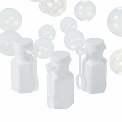 Hexagon White Mini Bubble Bottles – Toys – Wedding – Party Favors – 48 Pieces
