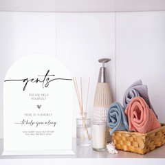 Acrylic Wedding Bathroom Favors Sign 6.5 X 9 Inch, Wedding Bathroom Basket Su…