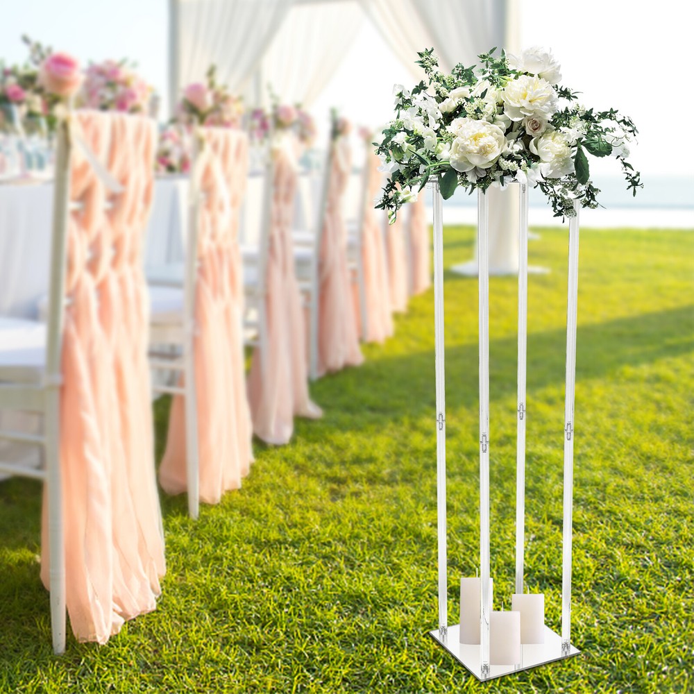 Clear Acrylic Flower Stand 39 Tall Column Vase Centerpieces Wedding Decoration