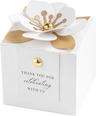 20 PCS Elegant White Floral Candy Boxes – Perfect for Weddings & Baby Showers